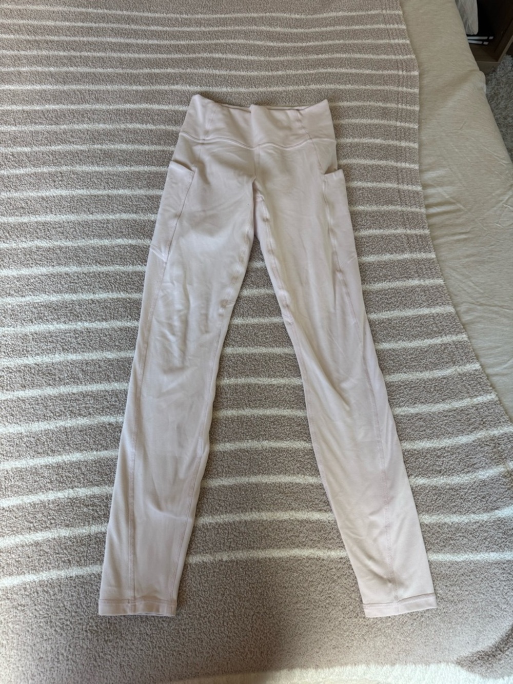 Fabletics Pale Pink High-Waist Leggings with Side Pockets
